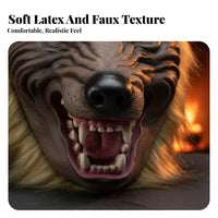 Scary Design Werewolf Mask and Gloves Full Face Coverage Werewolf Dress-up Kit Realistic Features Costume Accessory Furry Accents for Cosplayers, Party-and Goers, Adults, Halloween, Stage Performances, Haunted Houses, Themed Parties