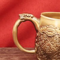 黄铜百福公道杯浮雕分酒杯家用茶具茶中式茶室招财纳福送礼好物