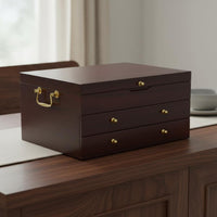 3 Layer Silverware Case Large Capacity Silverware Case Easy to Organize Utensil Organizer Box for Restaurant