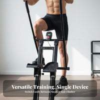 Foldable Folding Exercise Climber Space-Saving Folding Climber Machine Low-Effect Cardio Stair Stepper Machine Adjustable for Beginners, Adults, Seniors, Home Gym, Indoor, Apartment, Living Room
