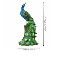 Solar Peacock Statue Realistic Look Color Changing Peacock Light Weatherproof Outdoor Decor for Patio