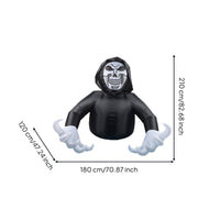 Halloween Inflatable Grim Reaper Scary Grim Reaper with Skull Face Spooky Hooded for Lawn, Porch