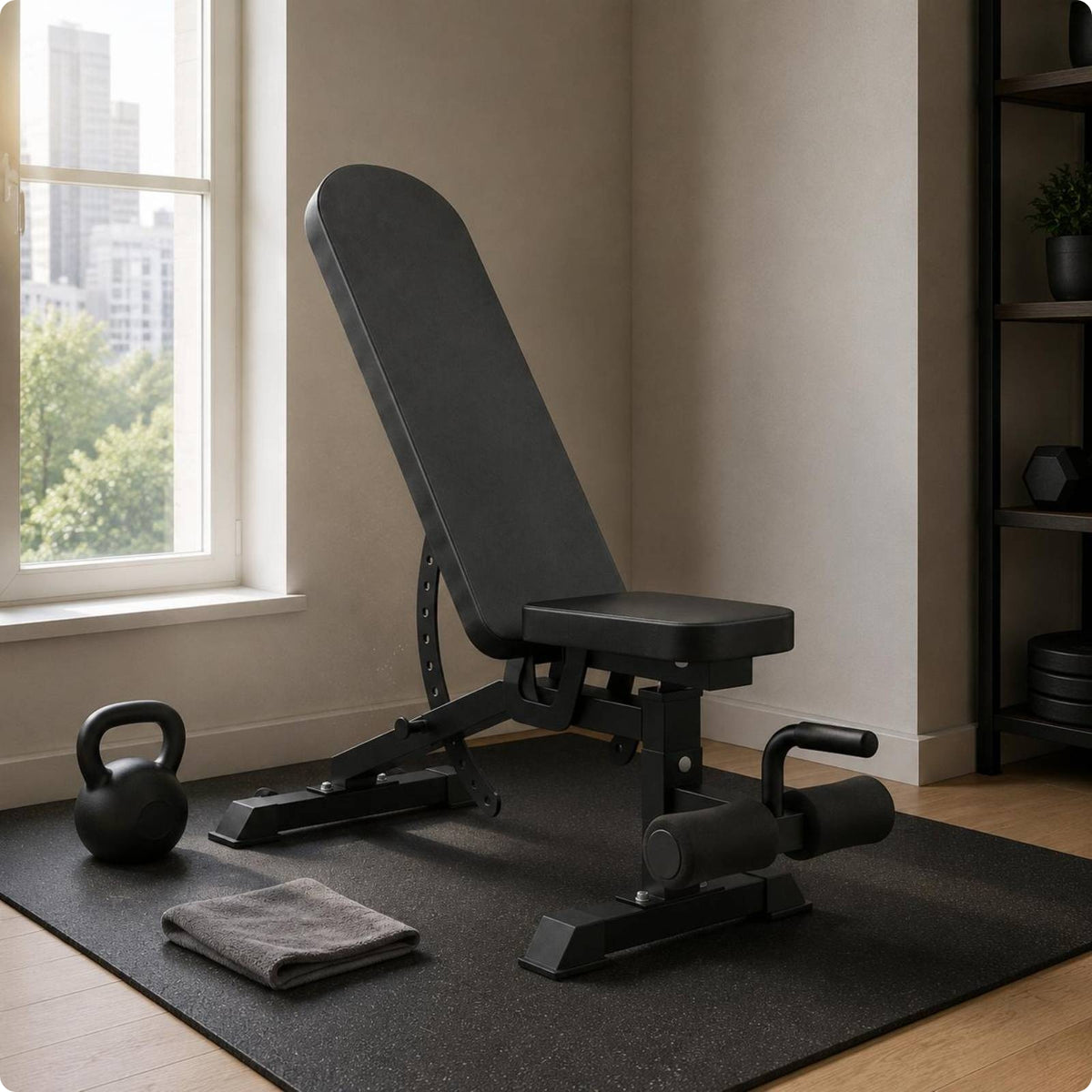Adjustable Dumbbell Bench Padded Multifunctional Exercise Bench Steel Frame