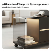 2-Tier Rolling Side Table Movable with casters Home Furnishing Light Luxury Multifunctional for Office Workers, Adults, Kitchen