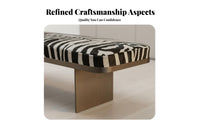 Light Luxury Sculptural Ribbon-Base Ottoman signature-design Upholstered Bench Italian Inspired Accent Furniture Modern Aesthetic for Homeowners, Apartment Dwellers, Families, Bedroom, Entryway, Hallway, Living Room