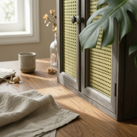 Rustic Display Cabinet Decorative Design Vintage Storage Cabinet Mid-Period Look Home Furniture for Entryway