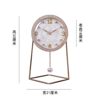 现代简约高档座钟客厅轻奢静音桌面时钟家用柜台玄关钟表创意台钟