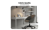 Upholstered Computer Seat Adjustable Height Upholstered Rolling Seat Soft Upholstery Ergonomic Design for Adults, Women, Bedroom
