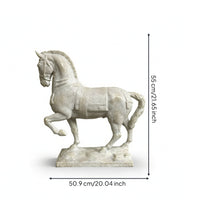 Rearing Horse Statue Retro Horse Figurine Carved Ornament for Entryway, Study