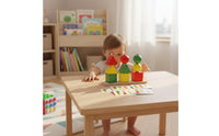 Wooden Geometric Shape Sorter Early Education Geometric Block Sorting Game Color Matching Assembling Toy for Young Children