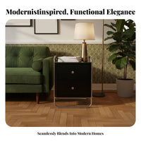 Bedside Cabinet with Magazine Holder centuryera Modern Nightstand for Students