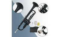 Trumpet Lacquered Trumpet with Case Compact Brass Instrument for Beginners, Practice