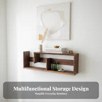 Floating Shelf Set Solid Wood Hanging Cabinet Sturdy Construction for Homeowners