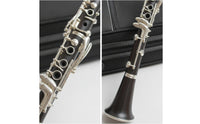 Silver-Plated B-Flat Clarinet Beginner-Friendly 17 Key Clarinet Responsive Woodwind Reliable for Stage Practice