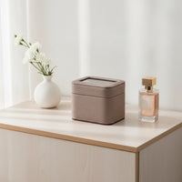 Watch Box with Window PU Leather 2-Slot Watch Box Storage Holder Compact Portable for Travelers, Dresser, Nightstand