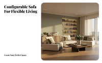 pet-claw resistant Resistant sectional Sofa Customizable Layout Sectional Seating Creamy visual appeal Couch Pet accommodating for Small Space Dwellers, Families, residents, Living Room, Lounge Area, Home leisure