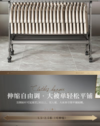 Foldable Floor Drying Rack with Manual Lift, Indoor/Outdoor Use