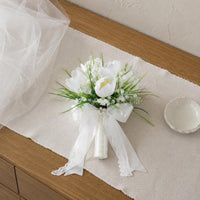 Artificial Blossom Arrangement Never Wilt House Decoration Lace Ribbon