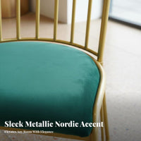 Gold Metal Dining Chair Wear-Resistant Upholstery Modern Chair Gold Legs