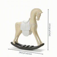 Rocking Horse Sculpture Carved Tabletop Statue Decorative for Mantel, Entryway