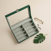 8-Slot Eyeglasses Organizer Multiple Slots Eyewear Display Case Carry Strap
