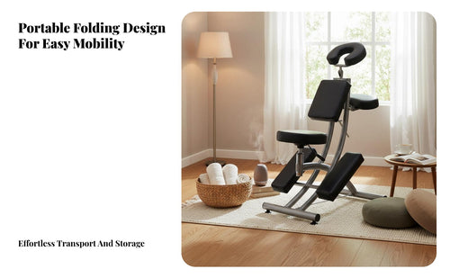 1 Piece Permanent Makeup Chair Foldable Portable Massage Chair Lightweight Professional Furniture Dense Foam Padding Ergonomic Structure Suitable for Estheticians Beauty Salon Medical Facility Studio