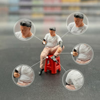 Seated Figure with Stool Painted Figurine Mini for Hobbyists