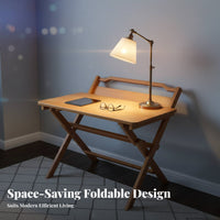 Foldable Computer Desk Folding Design foldable X-Frame Desk Space-Saving No Assembly Required for Remote Workers, Study Room