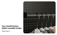 Drill-Non-Drill Installation Accessible Wardrobe System Multi-Functional Non-Drill Standing Garment Rack Multifunctional Non-Drill Standing Clothes Rack Easy Assembly for Renters, Adults, Students, Bedroom, Apartment, Dorm Room, Entryway