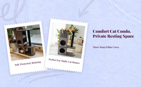 Cat tree with condo, scratching post, and rest area