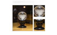 Crystal Ball Weather Bottle Tabletop Weather Predictor Bottle with Wooden Base Temperature-Responsive Glassware for Desk, Shelf, Nightstand