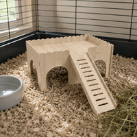 Wooden Guinea Pig House Solid Wood Small Pet Hut Easy to Assemble