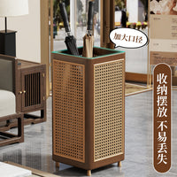 Solid Wood Umbrella Stand with Drip Tray for Home and Commercial Use