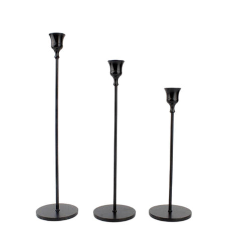 3 Pieces Taper Candle Holder Set Slender Candlestick Holder Set Sleek
