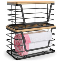 Garbage Bag Roll Holder Multi-Functional Wall Mount Fruit Basket for Bathroom