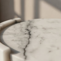 Marble Tray with Side Supports Stone Round Tray Minimalist for Living Room