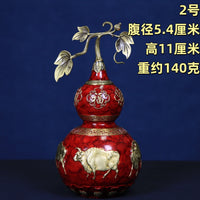 纯铜葫芦摆件五牛葫芦黄铜开口葫芦家居室内玄关装饰摆件乔迁礼品