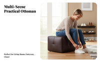 Round Upholstered Pouf Luxury Aesthetic Low Stool Modern Design for Living Room