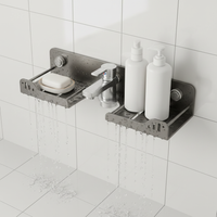 Suction Cup Bathroom Shelf for Vanity and Sink, Wall-Mounted No-Drill Storage Rack