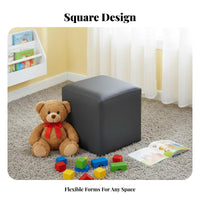 Upholstered Four-Legged Stool Wear-Resistant Upholstered Block Seat for Children