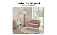 Shell Design Scallop rear Lounge Chair Princess aesthetic children's Furniture Cute Appearance Mini Sofa Soft Upholstery for Toddlers, Parents, storytime Corner, Kindergarten, Playroom, Nursery