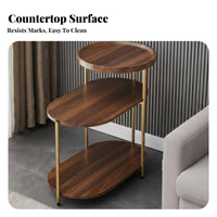 3-Tier Shelf Table Space-Saving 3-Tier Accent Stand Rounded Edges for Homeowners