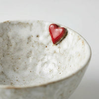 Retro Ceramic Bowl, 6-inch Heart Shape