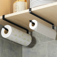 No-Drill Kitchen Paper Towel Holder, White, Iron, Minimalist