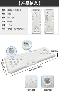 Inflatable Rectangular Ice Bar for Summer Team Building, Water Park, Portable Beverage and Fruit Tray Ice Trough