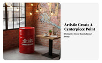 Factory-influenced by Retro Booth Set Retro Design Oil Drum Furniture Set sturdy Easy to Clean for Cafes, Lounge Area