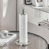 Stainless Steel Paper Towel Stand Weighted Base Household Organizer