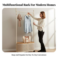 Rolling Clothes Rack Freestanding Garment Stand Multi-Functional for Dorm Room