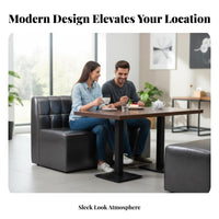 Commercial Grade Upholstered Banquette, Table, and Chair Combo Tufted supportrest Design Restaurant Furniture Modern utilitarian design Cafe Booth Set for Bar Managers, Lounge, eatery