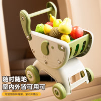 Kids Shopping Cart Toy with Simulated Fruits and Vegetables